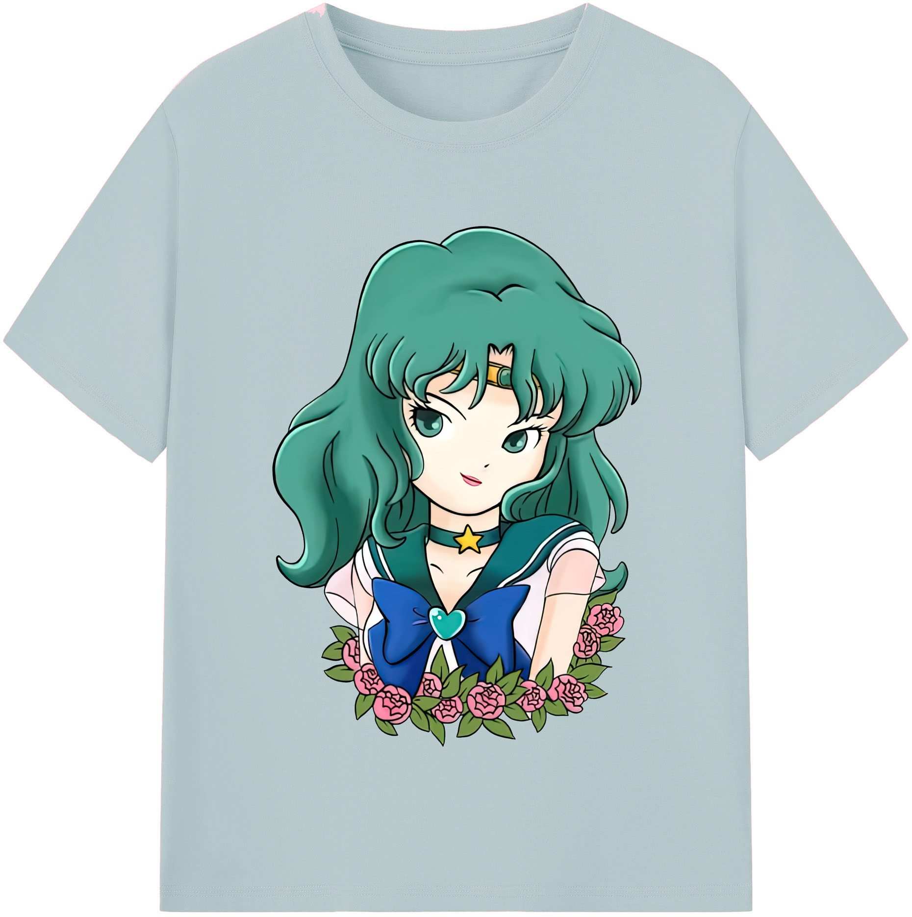 （画像用） 美少女戦士セーラームーン 海王 みちる（かいおう みちる） Sailor Moon Kaiou Michiru 綿100％半袖Tシャツ（フロントプリント）